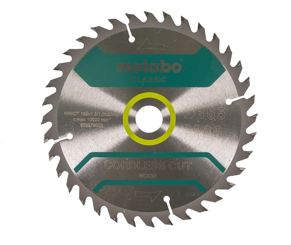Sale Metabo Kreissägeblatt Cordless Cut Wood Classic 165 x 20 Z36 WZ 15°