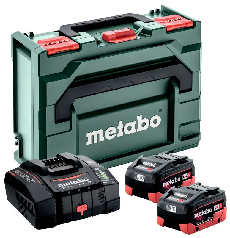 Metabo Basis-Set 2x LiHD 8,0 Ah, ASC 290 und Metabox 145 Versand Am Gleichen Tag