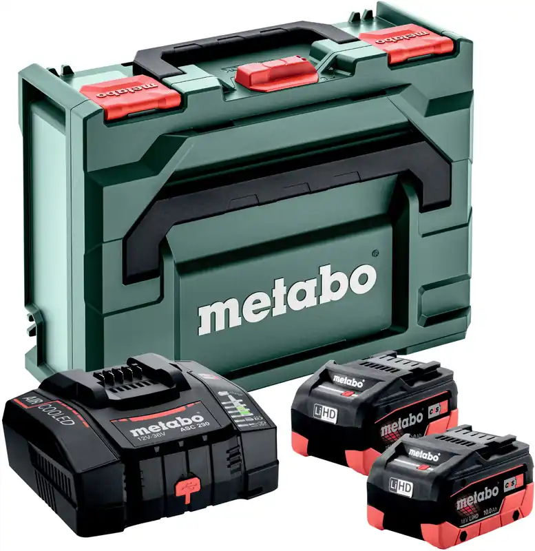 Aktuell Metabo Basis-Set 2x LiHD 10 Ah, ASC 290 und Metabox 145