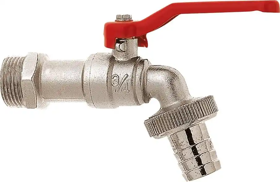 GEKA Kugelauslaufventil 3/4" - 12mm MS Ni mit rotem Griff Letzte Chance