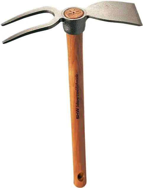 Billig Rex Häckchen m. Breitblatt 2 Zinken, mit Stiel 40 cm
