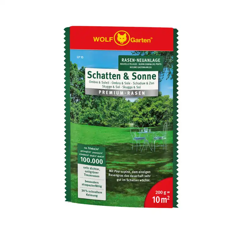 WOLF-Garten "Schatten & Sonne" Premium-Rasen, 0,2 kg Neuheit