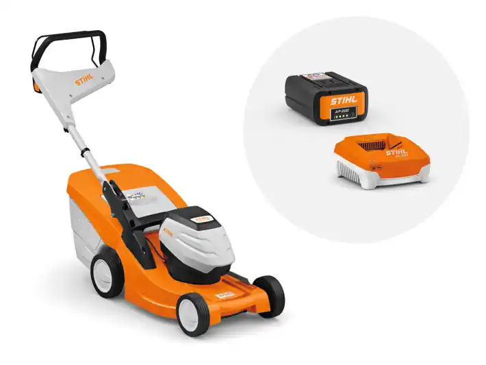 STIHL Akku-Rasenmäher RMA 443 C, Set mit AP 200 und AL 301 Geprüft