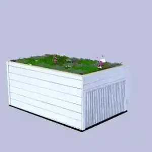 AM Robots Mähroboter-Garage "2-in-1 Flower Pot", white Echt