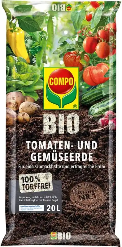 Rabatt COMPO Tomaten- und Gemüseerde torffrei 20 L COMPO BIO