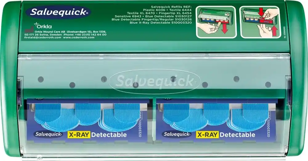 Orkla Salvequick Pflasterspend.X-Ray Detectable 2x30 Pflaster Spender Nur Für Kurze Zeit