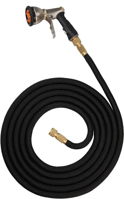 Zertifiziert floraworld Gartenschlauch verl. bis 30m Comfort Inkl. Armaturen-Set Messing