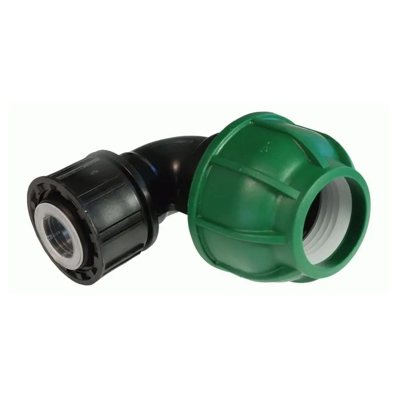 Neue Kollektion Irritec Klemmfitting PP, Winkel 90°, Innengewinde mit Überwurf