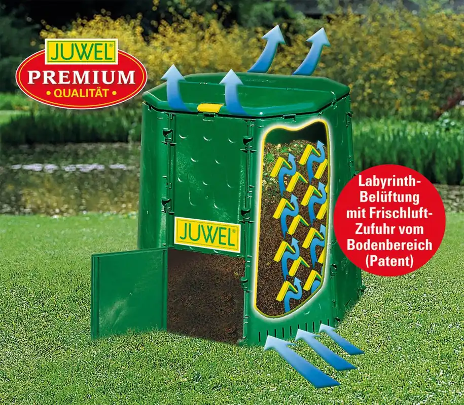 Juwel Komposter Aero-Quick 890 XXL, Inhalt 890 Liter, UV-beständig, Aktiv-Belüftungssystem Aktuell