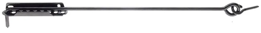 Echt Alberts Sturmhaken 500 mm mit Ösen + Festellplatte, Schwarz KTL, zum Schrauben