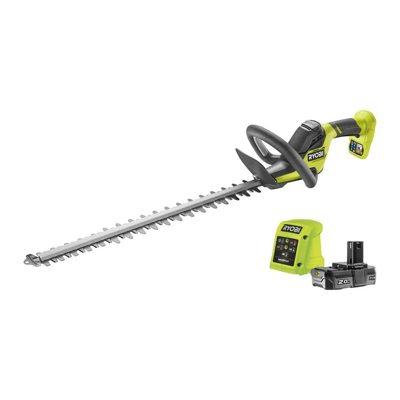 Ryobi Akku-Heckenschere ONE+ 18V, inkl. 2,0 Ah Lithium Akku, Sägeblattlänge 55 cm, RY18HT55A-120 Neu