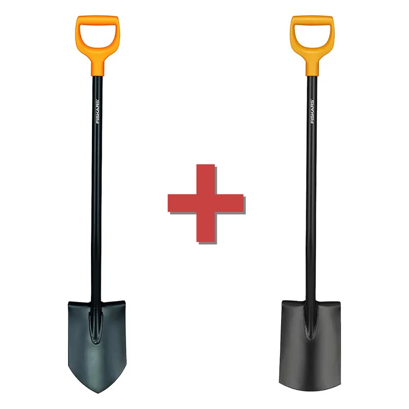 Fiskars Set bestehend aus Solid Gärtnerspaten spitz und Solid Gärtnerspaten rund Versand Am Gleichen Tag