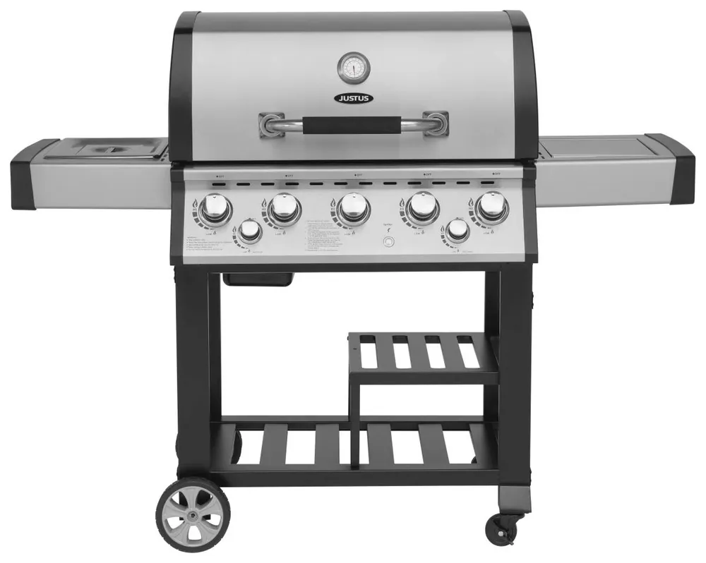 JUSTUS Gasgrill Mars, 5+1 Brenner, Infrarot Backburner, Edelstahl, 76 x 46,5 cm, Profi Gasgrill Echt