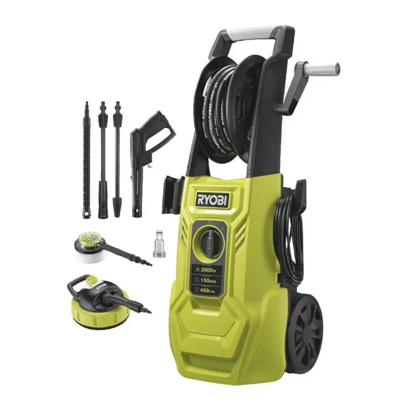 Expressversand Ryobi Elektro-Hochdruckreiniger 2.000 W, Druck 150 bar, Oberflächenreiniger mit Zubehör, RY150PWA