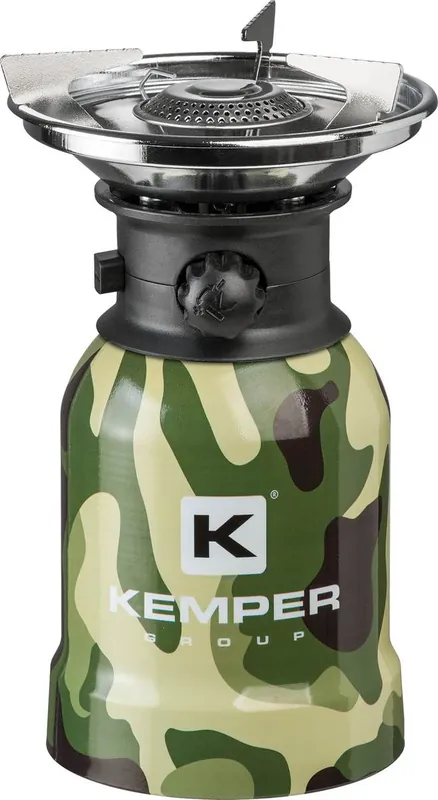 Kemper Gaskocher Camouflage, 2,2 kW, 1-flammig, Ø 125 mm, Piezo-Zündung, tragbarer Camping-Kocher Solange Der Vorrat Reicht