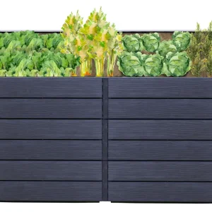 Versand Am Gleichen Tag Garantia Ergo Quadro 2 L 75 Hochbeet, Wood, Kunststoff, 160 x 80 x 75 cm