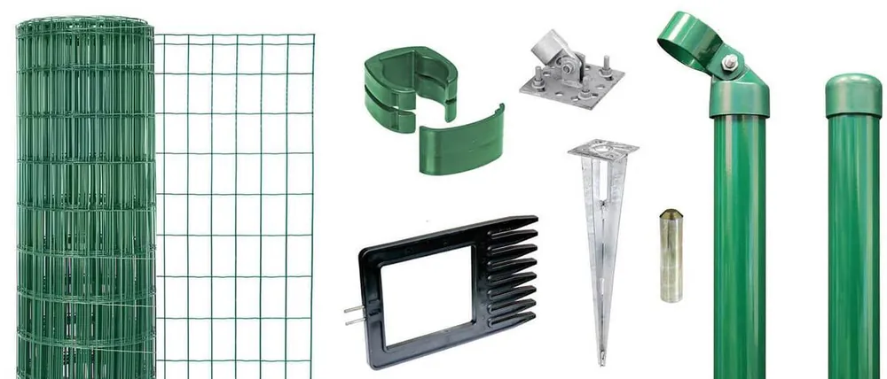 Alberts Zaun-Set Fix-Clip Pro mit Einschlaghülsen, 81 cm Höhe, 10 m Länge, Grün, Komplettset Markenware