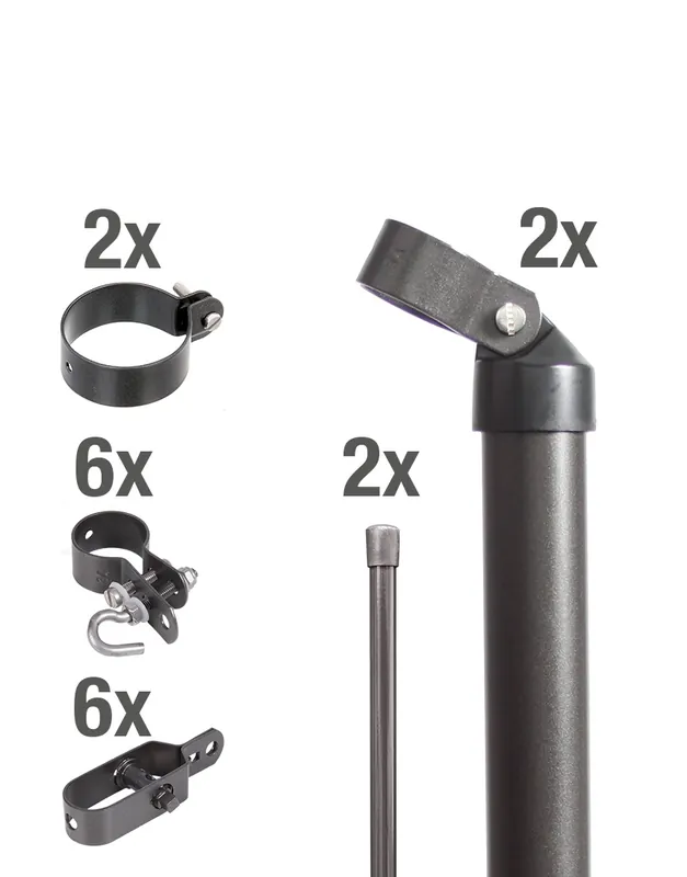 Alberts Zaunanschluss-Set für Wellengittertore Einbetonieren, Ø 60 mm, 0,80 m H, Anthrazit-metallic Kracherpreis