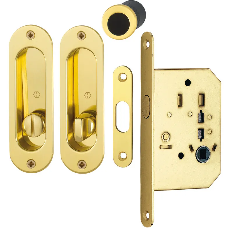 Aktuell Hoppe Schiebetürmuschel-Set 4930 - WC - goldfarben glänzend
