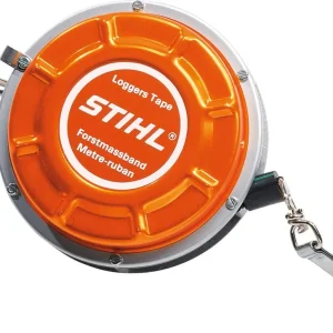 Abverkauf STIHL Forstmassband, robustes Metallgehäuse, Länge 15 m, Outdoor-Massband zum Messen, mit Superfeder