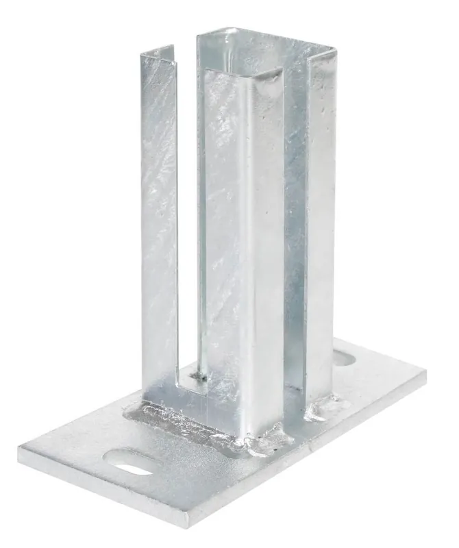 Echt Alberts Pfostenträger für Eckpfosten 60 x 60 mm, zum Aufschrauben, Doppelstabmatten, Feuerverzinkt