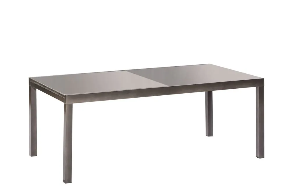YOURSOL Semi Ausziehtisch 150 - 220 cm Graphit oder Silber, Alu, Gartentisch mit grauer Glasplatte Top-Angebot