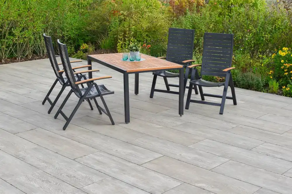 Nur Für Kurze Zeit YOURSOL by Merxx Gartenmöbel Set Astros 4 Personen mit Tisch 150 x 90 cm, verstellbare Klappstühle