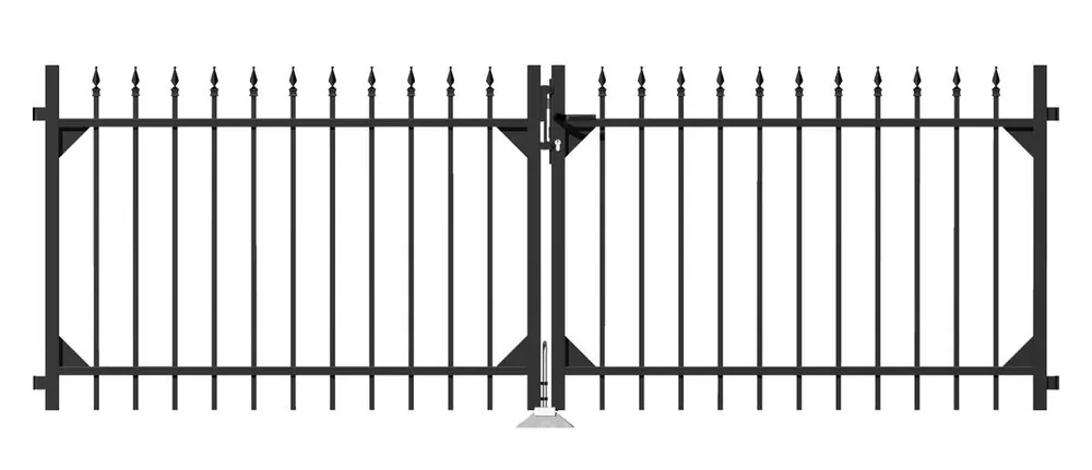 Alberts Doppeltor Chaussee in Anthrazit + Schwarz, 100 + 120 cm Höhe, Aluminium, Schmuckzaun Preis Gesenkt