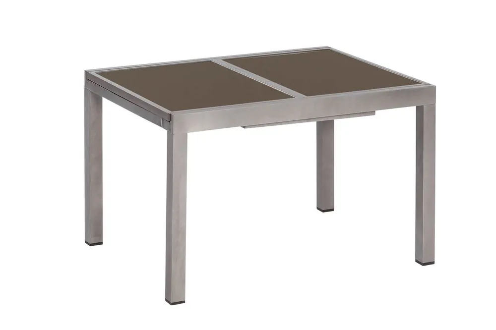 Echt YOURSOL Ausziehtisch, Aluminium, ausziehbarer Gartentisch, Graphit, 120 - 180 cm