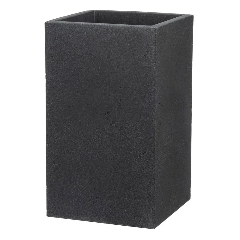 Scheurich Blumentopf Hochgefäss C-Cube High für Aussen, Blumensäule, Stony Black, Höhe 48 cm Sichere Zahlung