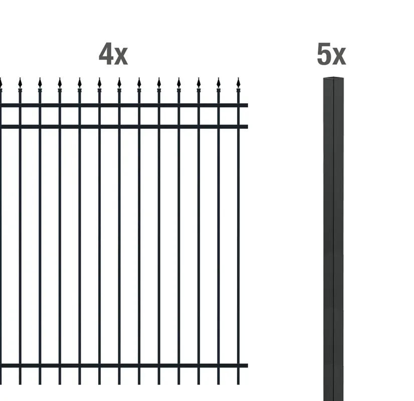 Top-Preis Alberts Zaun-Set Columbus, 8 m x 80 cm, matt schwarz, Metall Sichtschutz, langlebiger Gartenzaun