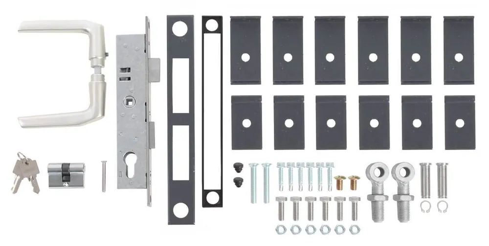 Alberts Zubehör-Set für Einzeltor Flexo, bis 120 cm Höhe, Gartentor-Zubehör, Anthrazit Zertifiziert