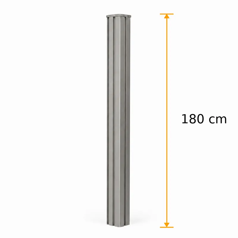 Schnäppchen Aluminiumpfosten für WPC Sichtschutzzaun in silber 180 cm zum Aufschrauben oder Einbetonieren