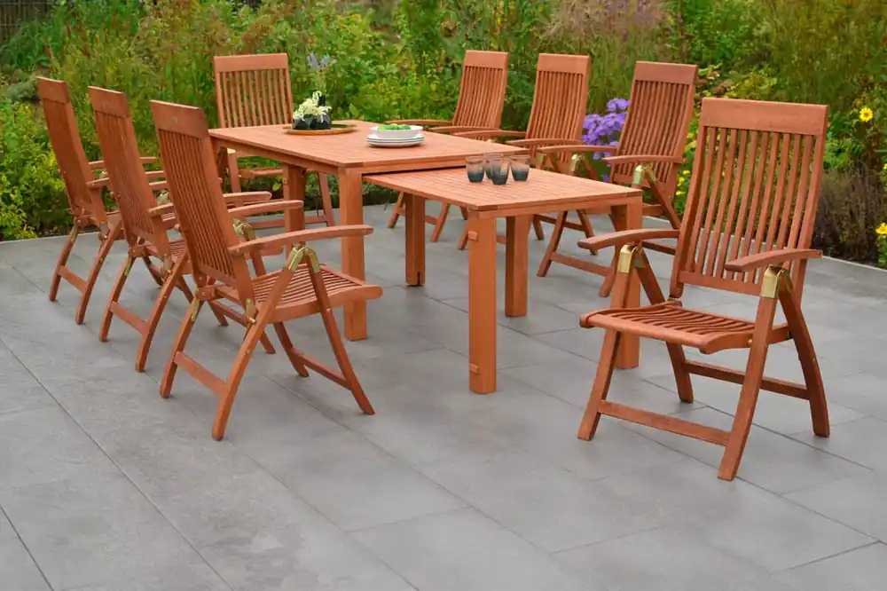 YOURSOL by Merxx Gartenmöbel Set Comodoro 8 Personen mit Flex Ausziehtisch 185 - 370 cm, Holzstühle Aktuell
