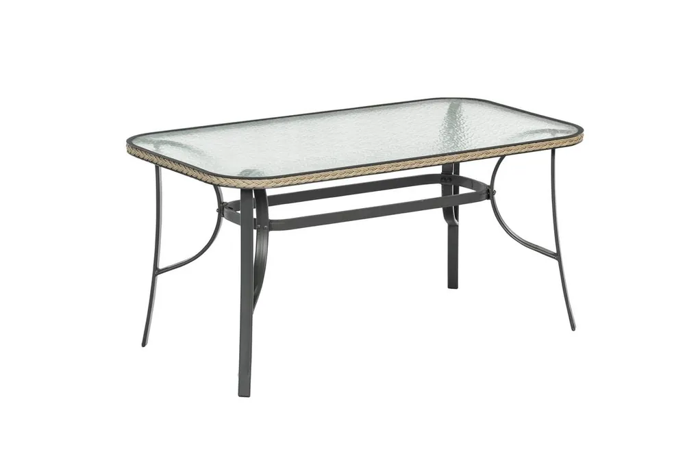 YOURSOL Gartentisch Roma 150 x 80 cm in Grau, Natur oder Schoko, Aluminiumgestell, Glasplatte Bestpreis