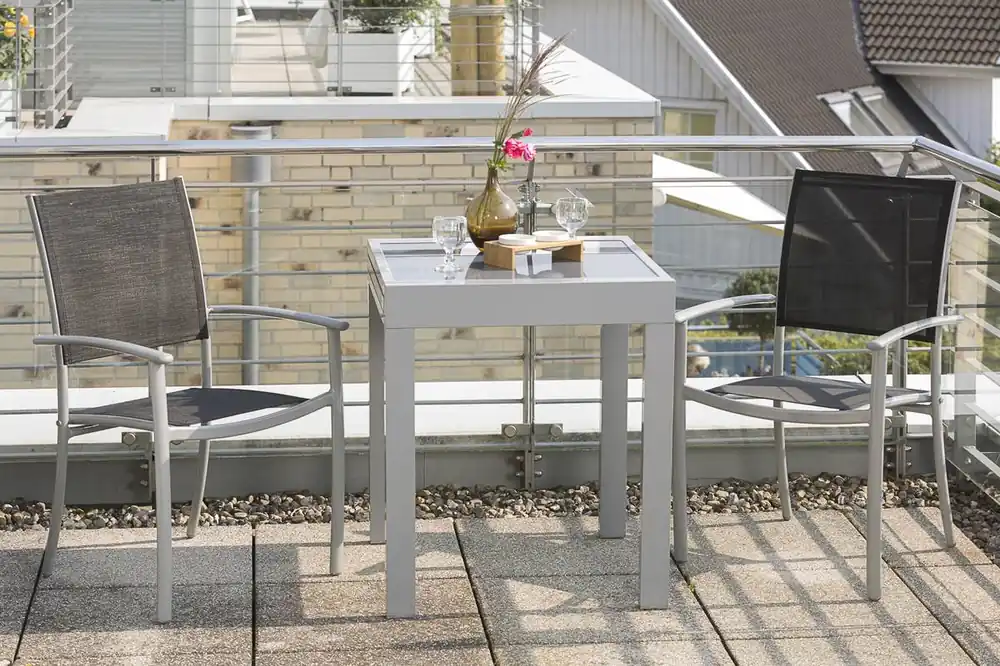 YOURSOL by Merxx Balkon Set 2 Personen mit Balkontisch ausziehbar 65 - 130 x 65 cm, Gartenmöbel Set Mega-Angebot