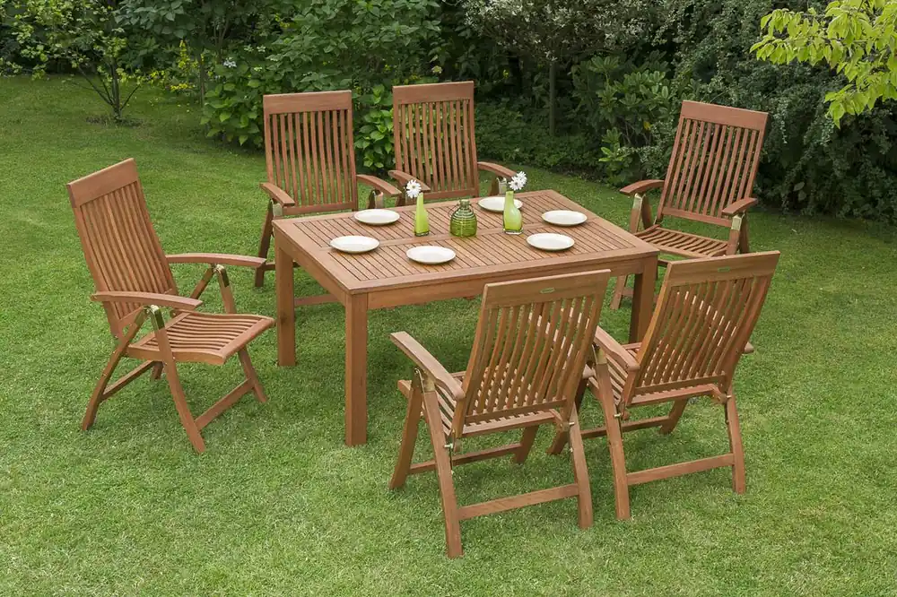 YOURSOL by Merxx Gartenmöbel Set Comodoro 6 Personen mit Ausziehtisch 100 - 150 x 150 cm, Holzmöbel Solange Der Vorrat Reicht
