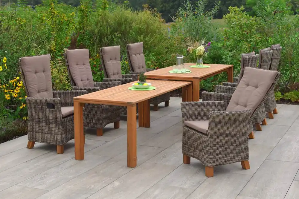 YOURSOL by Merxx Gartenmöbel Set Toskana 8 Personen mit Flex Ausziehtisch 185 - 370 cm, Hochlehner Jetzt Kaufen