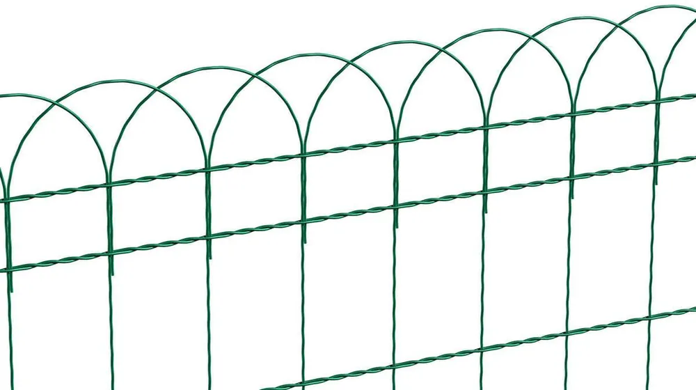Markenprodukt Alberts Ziergeflechtzaun Rondo, Grün, 65 cm hoch, 10 m, Verzinkt, Beetumrandung, Dekorzaun