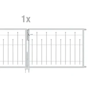 Alberts Doppeltor-Set Madrid, L 300 x H 100 cm, feuerverzinkt, Gartentor-Set mit 2 Pfosten Nur Heute