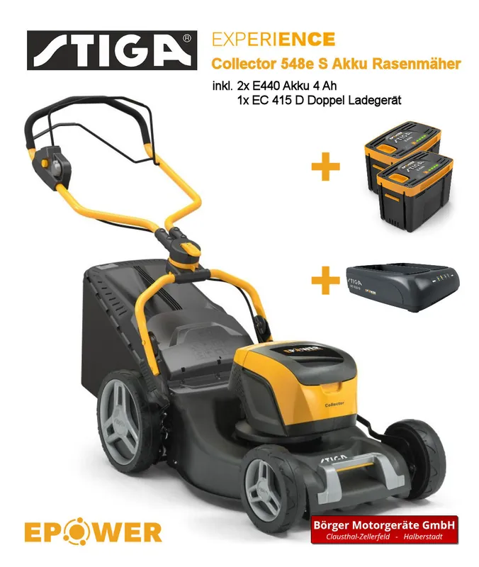 Stiga Collector 548e S Akku-Rasenmäher Set Schneller Versand