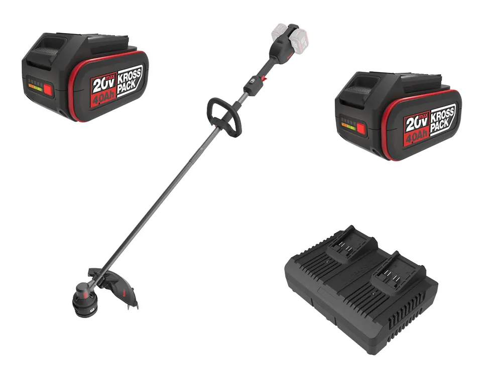 Versand Am Gleichen Tag Kress KG154E Akku-Trimmer 20V inkl. 2x Akku Ladegerät