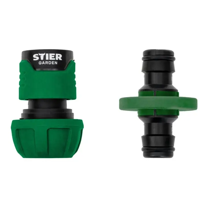Set STIER Schlauchverbinder Wasserstop 16-19mm (5/8-3/4 Zoll) + Kuplung Schlauchverbinder Schlauchverlängerung Bestpreis