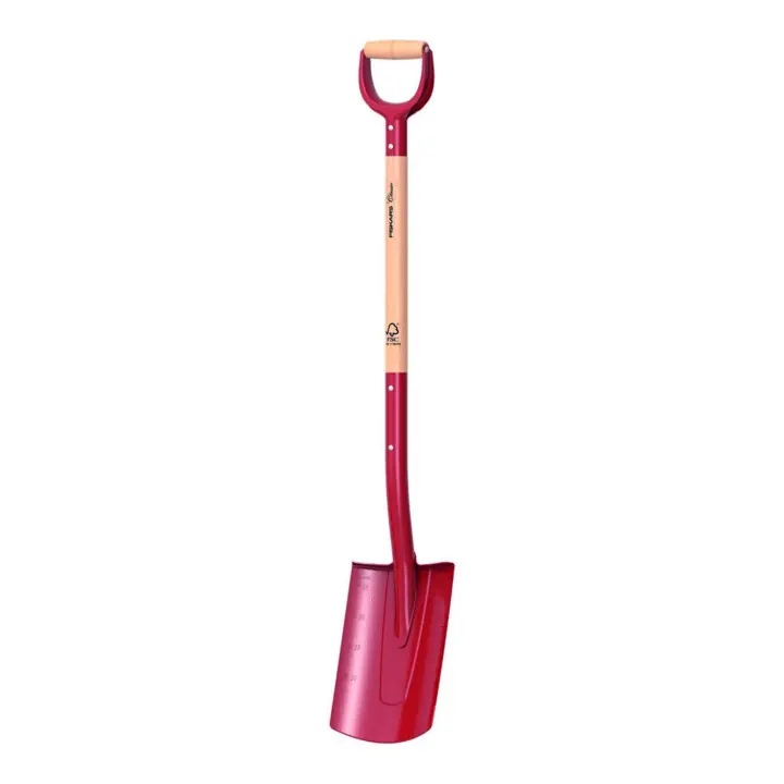 Fiskars Gärtnerpaten rund CLASSIC langer Schaft mit FSC-Holzstiel Knallerangebot
