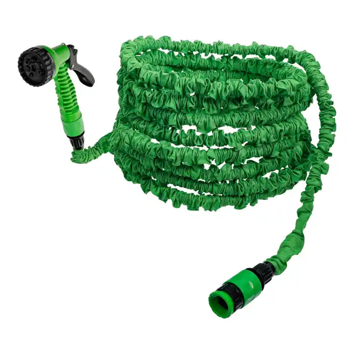 BGS Do it yourself Wasserschlauch Textil flexibel mit Garten-Handbrause mit 7 Funktionen 7,5 - 22 m Beliebt