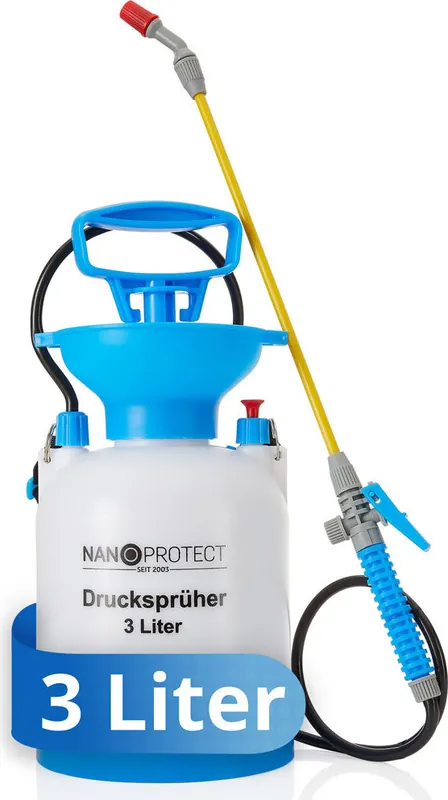 Sonderangebot Nanoprotect Drucksprüher 3 L Universelle Sprühflasche für Essigsäure, Wasser, Dünger und mehr Mit Schlauch, Tragegurt und Verstellbarer Düse