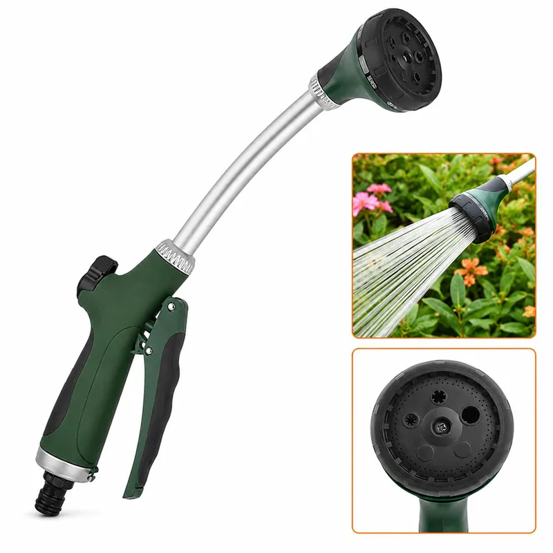 Gießstab 40cm mit 5 Sprühmodi, Gartenbrause mit Wasserflussregler, Bewässerungsstab für Garten, Blumen, Reinigung & Autowäsche Markenware
