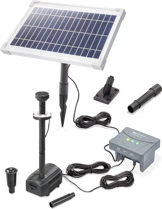 Günstig esotec Solar Teichpumpenset 8/400 LED mit 6,4V/4Ah LiFe-Akkuspeicher 101936