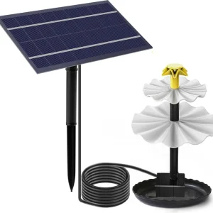 2.5W Doppelschicht Solar Springbrunnen Teilt Solarpumpe Solar Teichpumpe Vogelteich-Wasserspielbrunnen, Fisch-Behälter Wasserspiel Dekoration, Weiß Markenprodukt