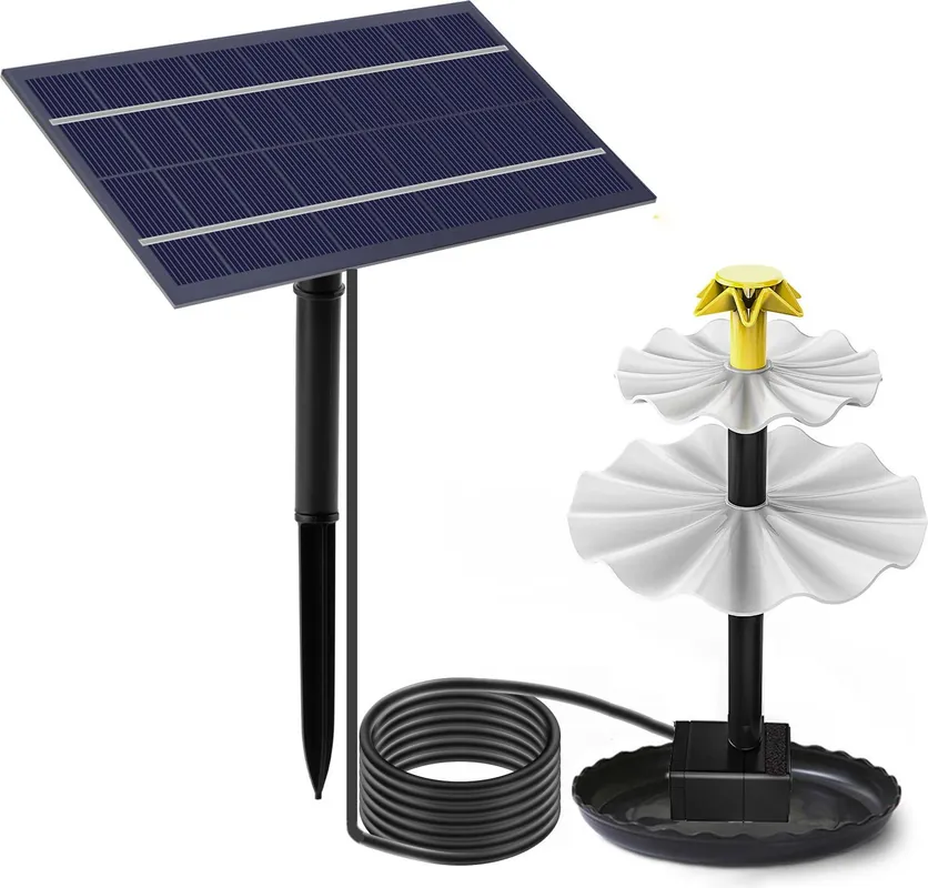 2.5W Doppelschicht Solar Springbrunnen Teilt Solarpumpe Solar Teichpumpe Vogelteich-Wasserspielbrunnen, Fisch-Behälter Wasserspiel Dekoration, Weiß Markenprodukt